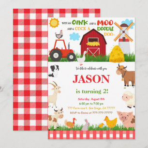 Invitación Fiesta de cumpleaños de la granja
