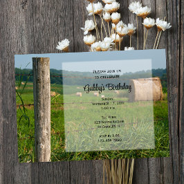 Invitación Fiesta de cumpleaños de la granja Country Hay Bale
