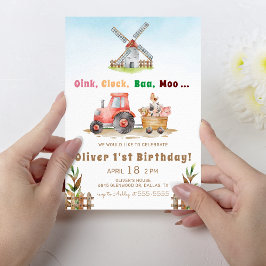 Invitación Fiesta de cumpleaños de la granja de animales