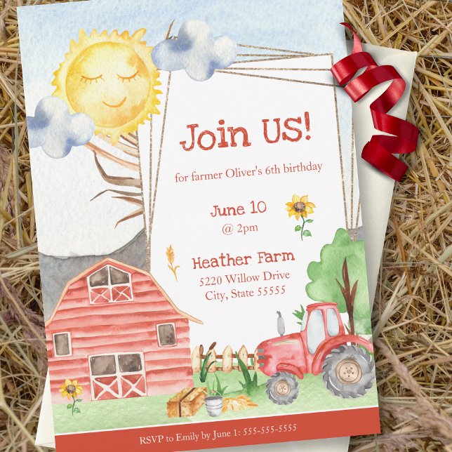 Invitación Fiesta de cumpleaños de la granja de niños pequeño (Subido por el creador)