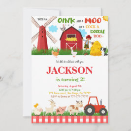 Invitación Fiesta de cumpleaños de la Granja Verde