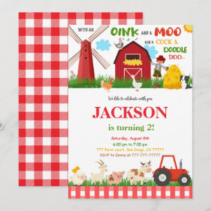 Invitación Fiesta de cumpleaños de la Granja Verde