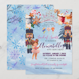 Invitación Fiesta de cumpleaños de la hada de azúcar mágica d