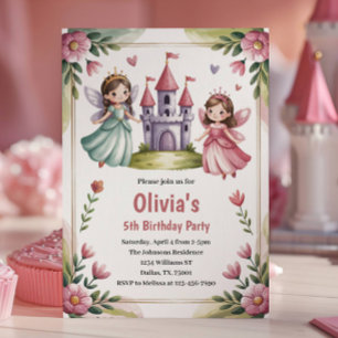 Invitación Fiesta de cumpleaños de la hermosa princesa hada 5