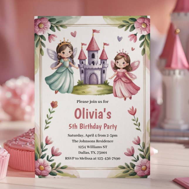 Invitación Fiesta de cumpleaños de la hermosa princesa hada 5 (Subido por el creador)