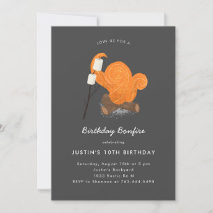 Invitación Fiesta de cumpleaños de la hoguera trasera