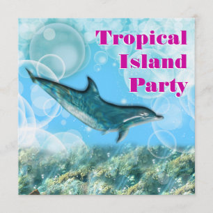Invitación Fiesta de cumpleaños de la isla tropical de playa