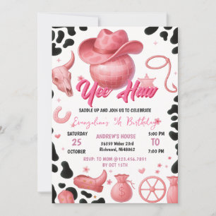 Invitación Fiesta de Cumpleaños de la Joven de Rodeo Rosa Per