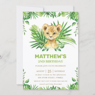 Invitación Fiesta de cumpleaños de la jungla de los liones