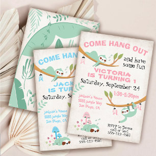 Invitación Fiesta de cumpleaños de la jungla eslovaca