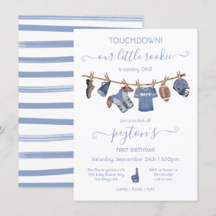 Invitación Fiesta de cumpleaños de la línea de ropa de fútbol