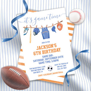 Invitación Fiesta de cumpleaños de la línea de ropa deportiva