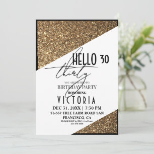 Invitación Fiesta de cumpleaños de la mancha negra dorada