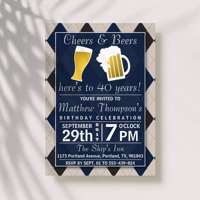 Invitación Fiesta de cumpleaños de la Marina de moda de los A (Subido por el creador)