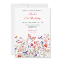 Fiesta de cumpleaños de la mariposa de verano flor