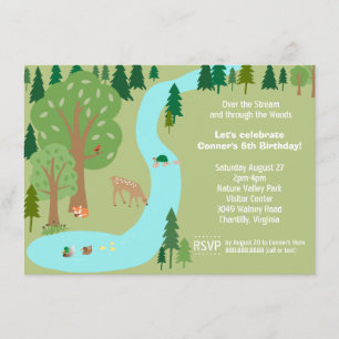 Invitación Fiesta de cumpleaños de la naturaleza de los anima