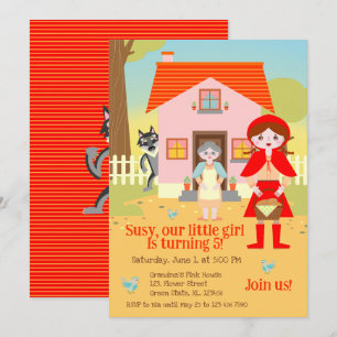 Invitación Fiesta de Cumpleaños de la Niña de la Caperucita R
