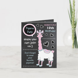Invitación Fiesta de Cumpleaños de la Niña del Pijama Rosa co