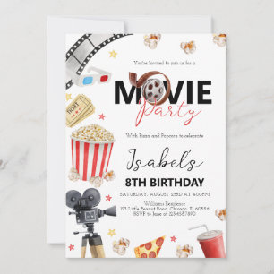 Invitación Fiesta de cumpleaños de la noche de la película