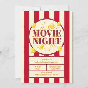 Invitación Fiesta de cumpleaños de la noche de la película - 