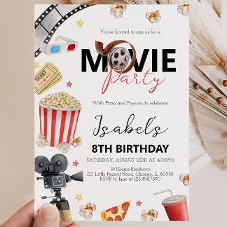 Invitación Fiesta de cumpleaños de la noche de la película