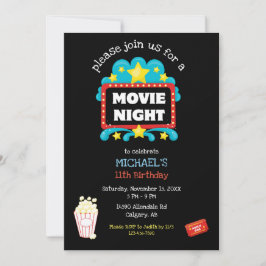Invitación Fiesta de cumpleaños de la noche de la película Ni
