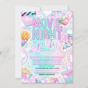 Invitación Fiesta de cumpleaños de la noche de la película Pe
