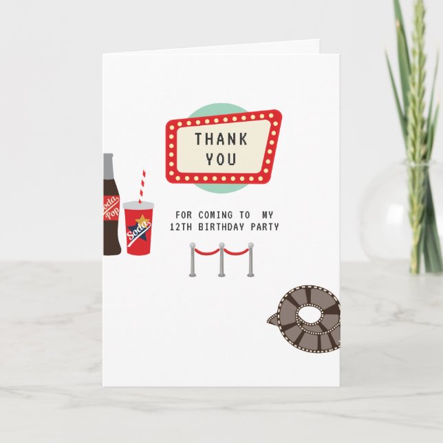 Invitación Fiesta de cumpleaños de la noche de la película re (Anverso)