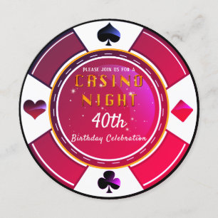 Invitación Fiesta de cumpleaños de la noche del casino de Las