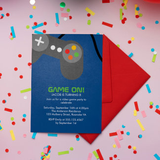 Invitación Fiesta de cumpleaños de la noche del juego