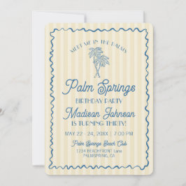 Invitación Fiesta de cumpleaños de la Palm Springs Pastel Bea
