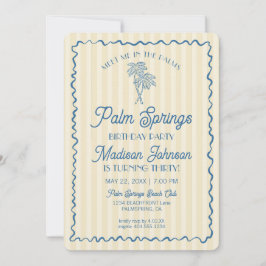 Invitación Fiesta de cumpleaños de la Palm Springs Pastel Bea