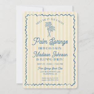 Invitación Fiesta de cumpleaños de la Palm Springs Pastel Bea