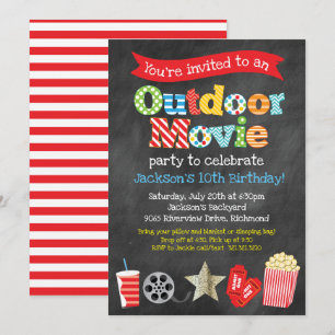 Invitación Fiesta de cumpleaños de la película de patio trase