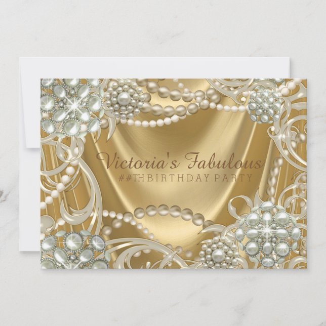 Invitación Fiesta de cumpleaños de la Perla de Oro (Anverso)