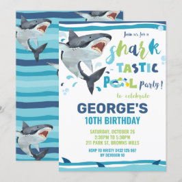 Invitación Fiesta de cumpleaños de la piscina de tiburones ch