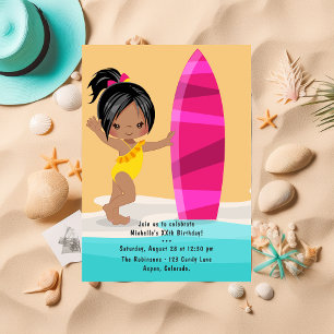 Invitación Fiesta de cumpleaños de la playa de verano del Chi