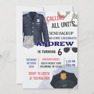 Invitación Fiesta de cumpleaños de la policía del KID digital