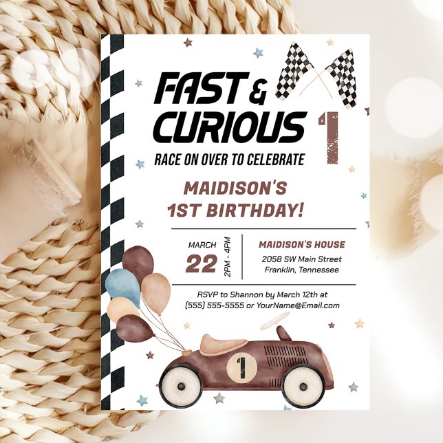 Invitación Fiesta de Cumpleaños de la Primera Carrera Marrón, (Subido por el creador)