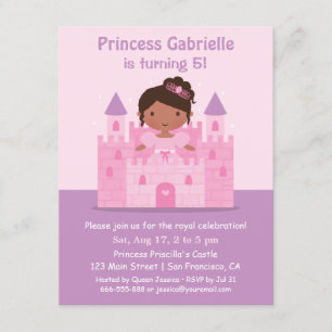 Invitación Fiesta de cumpleaños de la princesa afroamericana