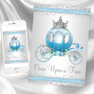 Invitación Fiesta de cumpleaños de la princesa azul Cenicient