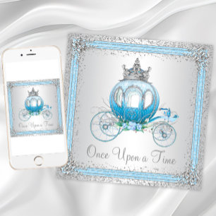 Invitación Fiesta de cumpleaños de la princesa azul Cenicient