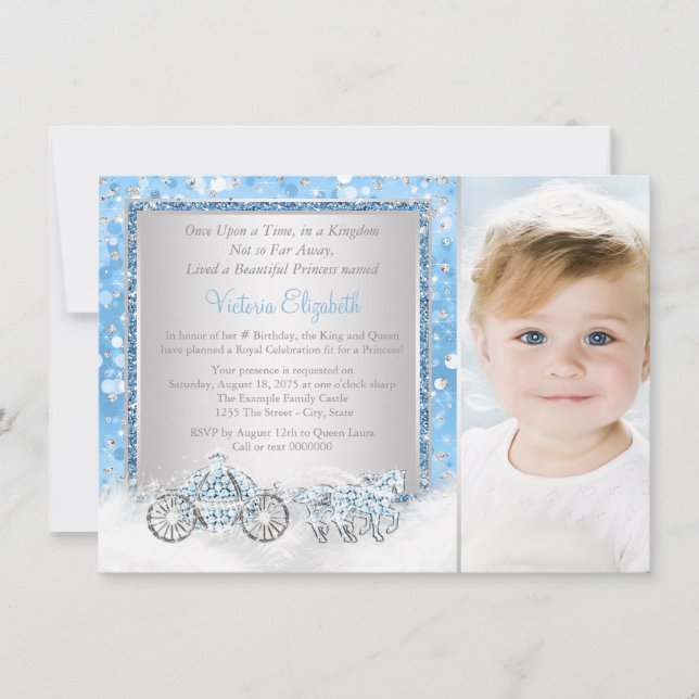 Invitación Fiesta de Cumpleaños de la Princesa Cenicienta (Anverso)