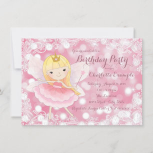 Invitación Fiesta de cumpleaños de la princesa de hadas