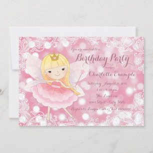 Invitación Fiesta de cumpleaños de la princesa de hadas