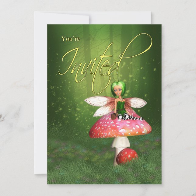 Invitación Fiesta de cumpleaños de la princesa de hadas - Inv (Anverso)