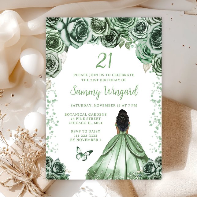 Invitación Fiesta de cumpleaños de la princesa de la piel osc (Subido por el creador)