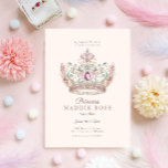 Invitación Fiesta de cumpleaños de la princesa de oro rosa<br><div class="desc">Verde azulada princesa rosa morada,  corona de cuento de hadas invitación a la fiesta de cumpleaños - ¡perfecto para celebrar a tu princesa!</div>