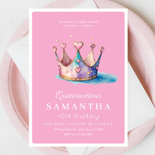 Invitación Fiesta de cumpleaños de la princesa de oro rosa