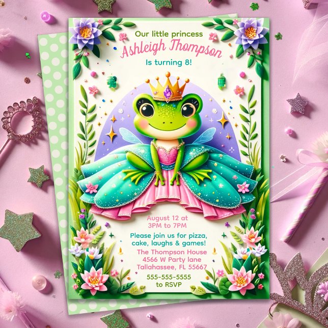 Invitación Fiesta de cumpleaños de la princesa de rana de had (Subido por el creador)